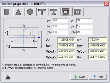 Section properties